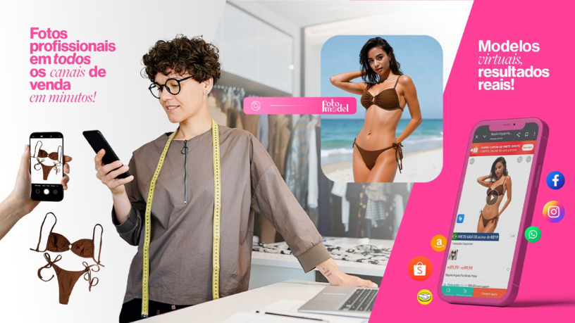 A elegância ganha novo significado com tecnologia visual prática e acessível oferecida pelo FotoModel.